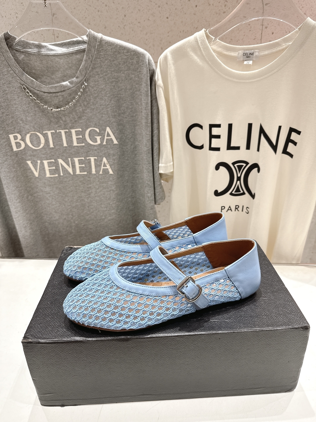 ALAIA 알라이아 메쉬 발레리나 플랫 슈즈 신발