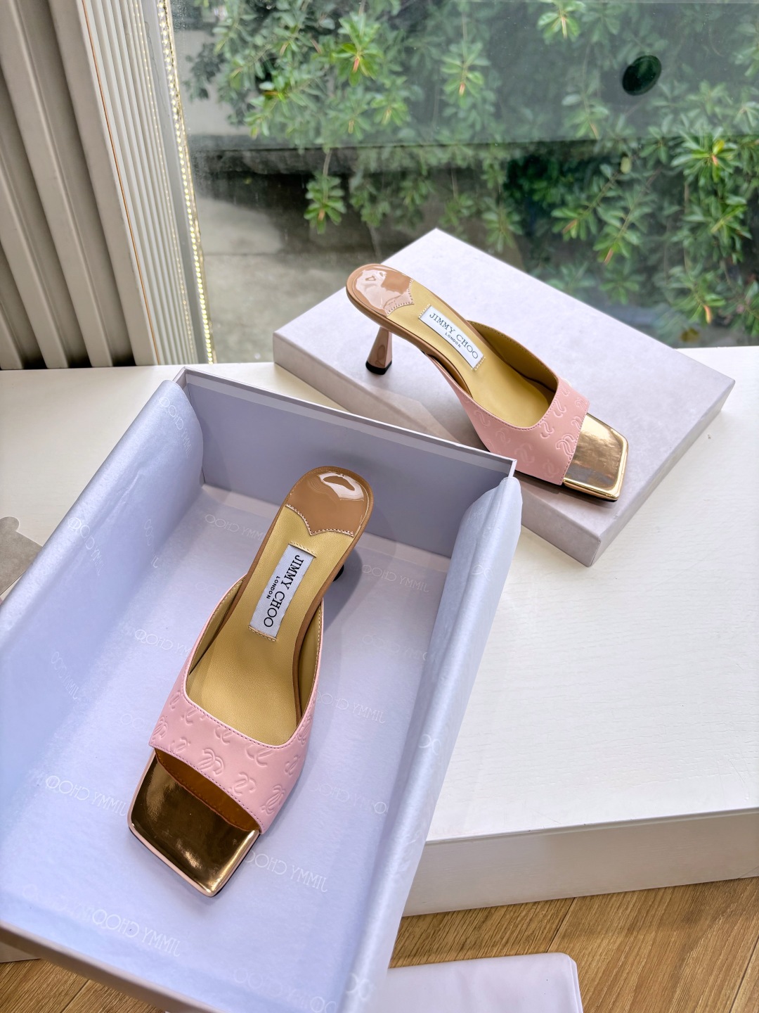 Jimmy Choo 지미추  클래식 하이힐 뮬 샌들 신발