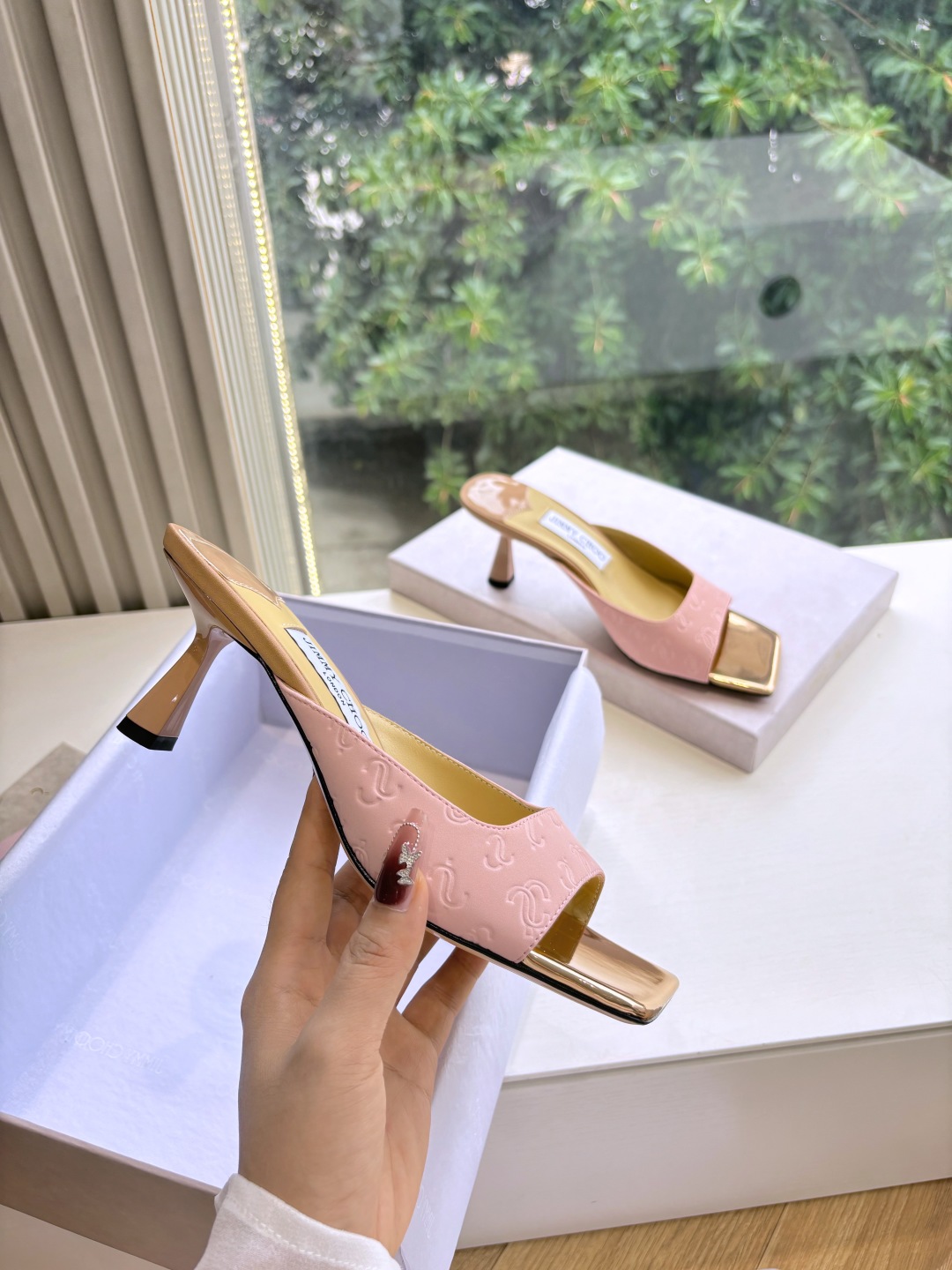 Jimmy Choo 지미추  클래식 하이힐 뮬 샌들 신발