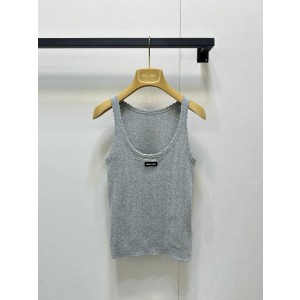 miumiu 미우미우 라운드 민소매 나시 상의 의류