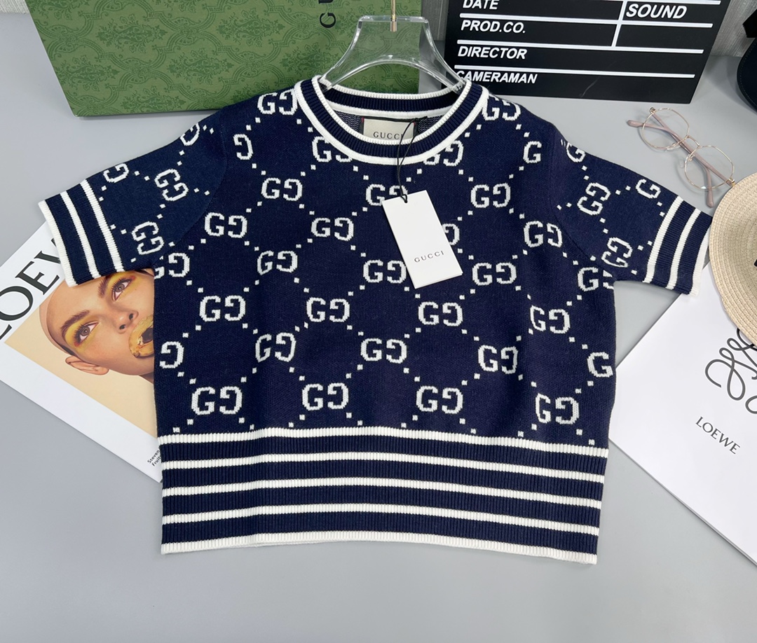 Gucci 구찌 반팔 니트 탑 의류