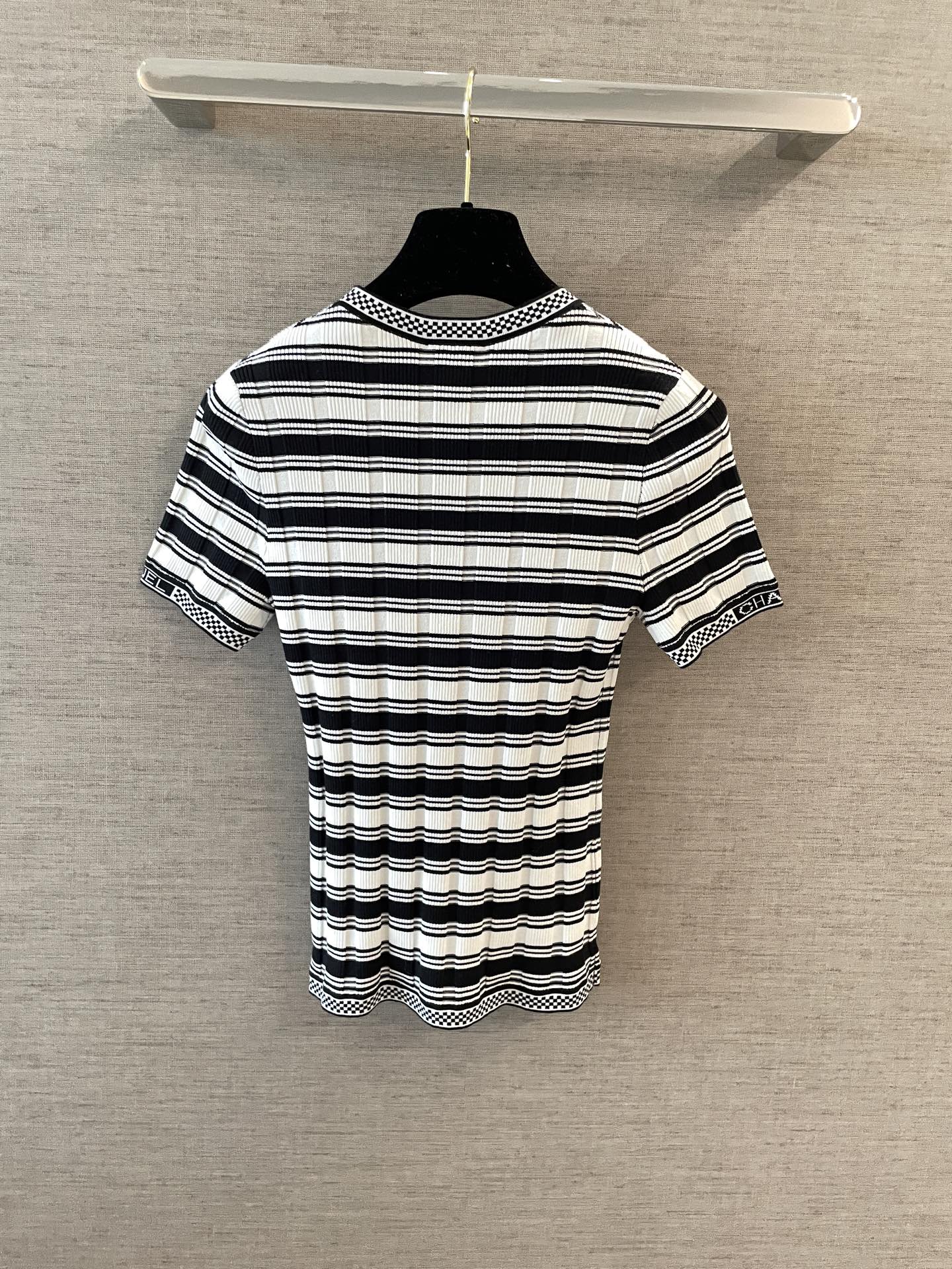 Chanel 샤넬 스트라이프 반팔 니트 상의 의류