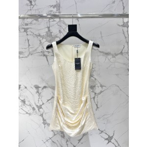 SAINT LAURENT YSL 생로랑 언발란스 U넥 슬리브리스 원피스 의류