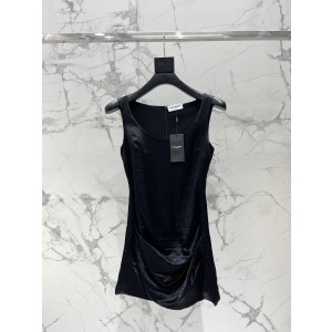 SAINT LAURENT YSL 생로랑 언발란스 U넥 슬리브리스 원피스 의류