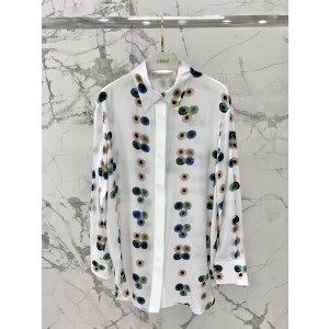 Chloe 끌로에 실크 도트 프린트 셔츠 의류