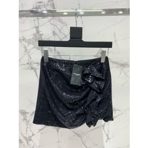 YSL 생로랑 시퀸 주름 미디 스커트 치마 의류