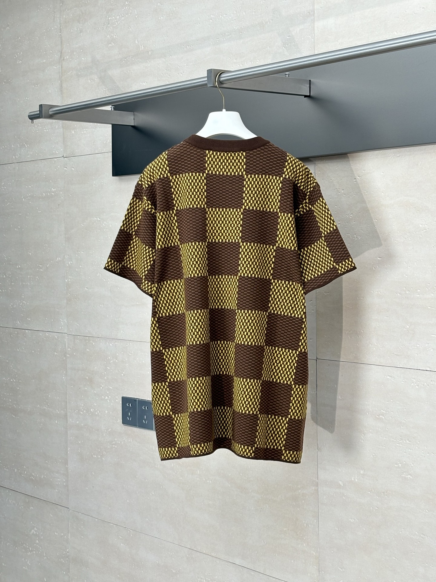 LV 루이비통 체크 큐빅 니트 반팔 티셔츠 의류