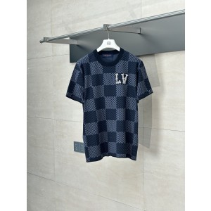 LV 루이비통 체크 큐빅 니트 반팔 티셔츠 의류