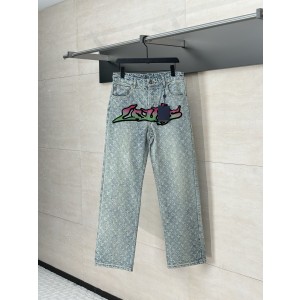 LV 루이비통 플레임 자카드 데님 팬츠 청바지 의류