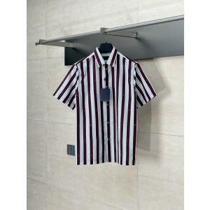 LV 루이비통 배색 스트라이프 모노그램 반팔 셔츠 의류