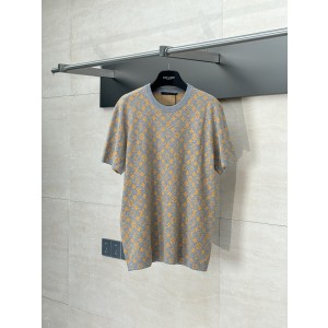 LV 루이비통 오렌지 모노그램 자카드 니트 반팔 티셔츠 의류