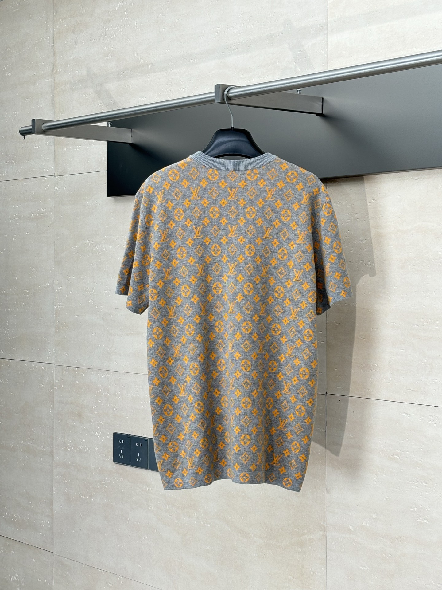 LV 루이비통 오렌지 모노그램 자카드 니트 반팔 티셔츠 의류
