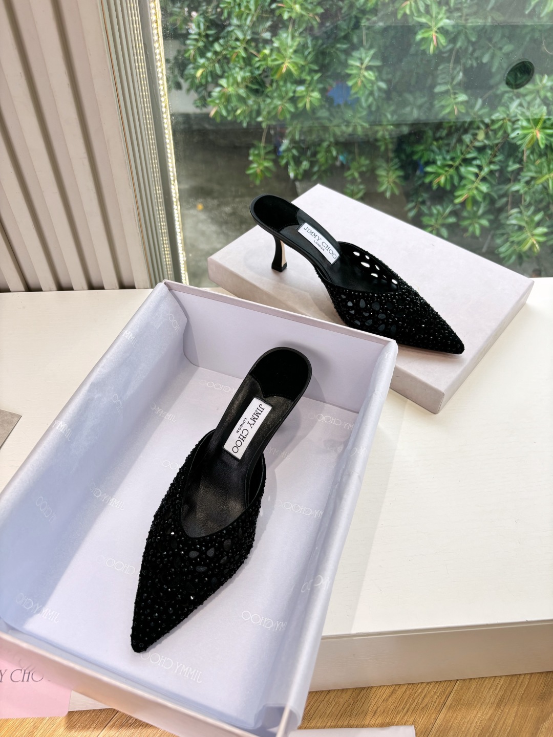 Jimmy Choo 지미추 플라워 굽 샌들 신발