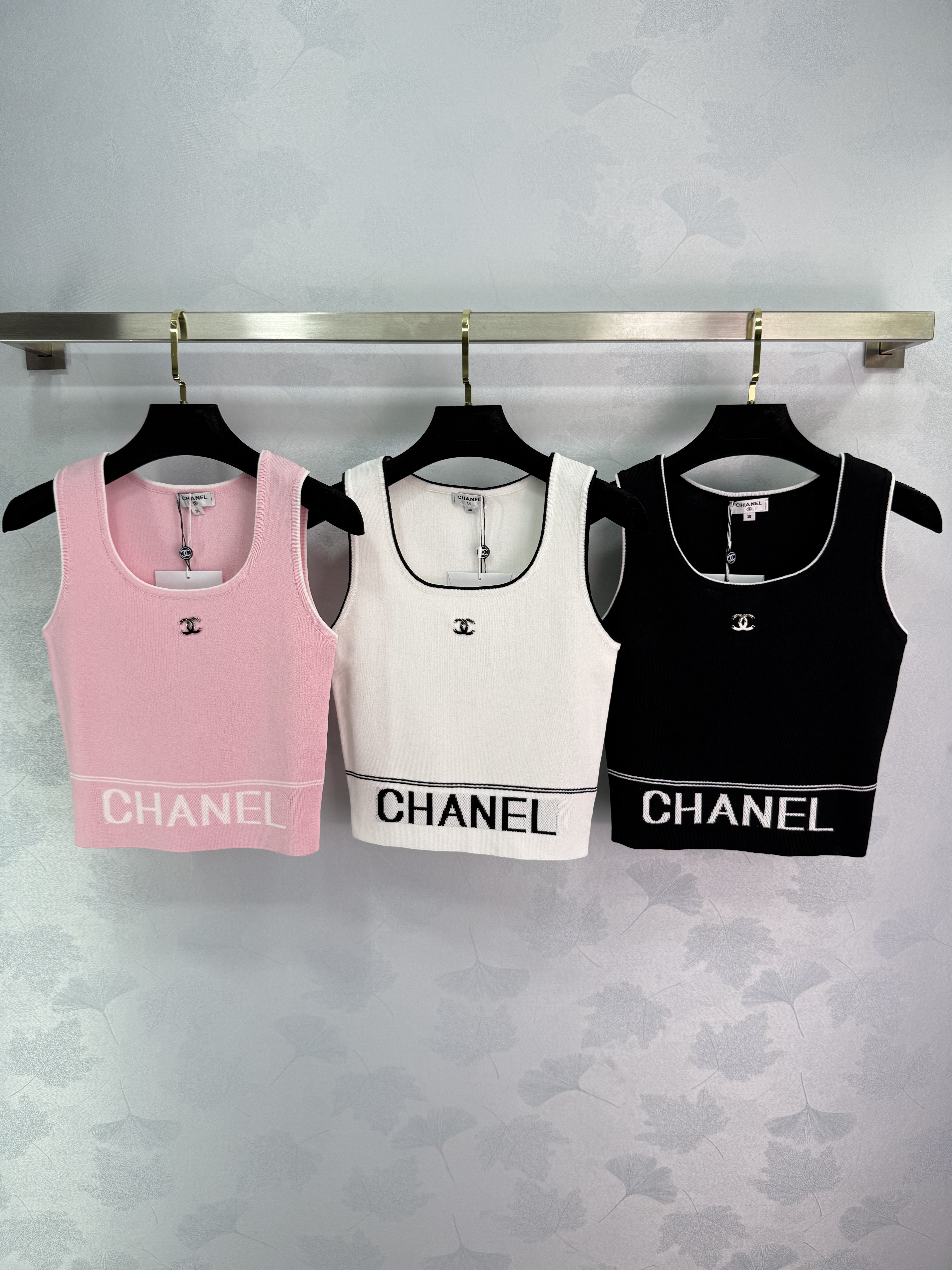 Chanel 샤넬 니트 민소매 탑 상의 의류