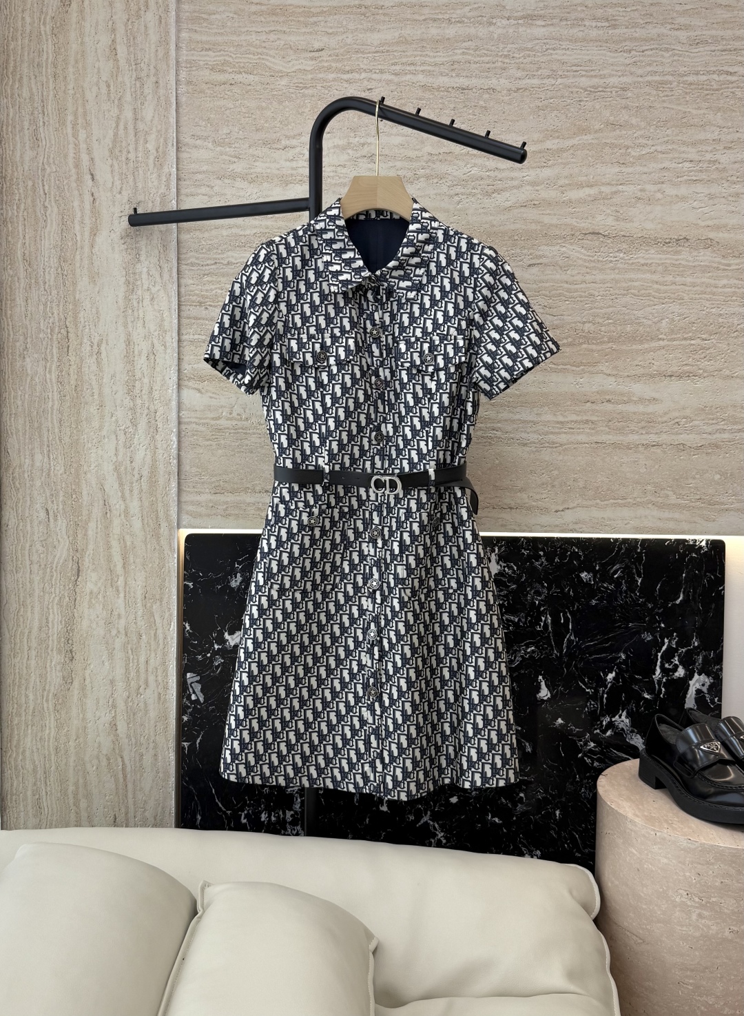 Dior CD 디올 오블리크 자카드 반팔 원피스 의류