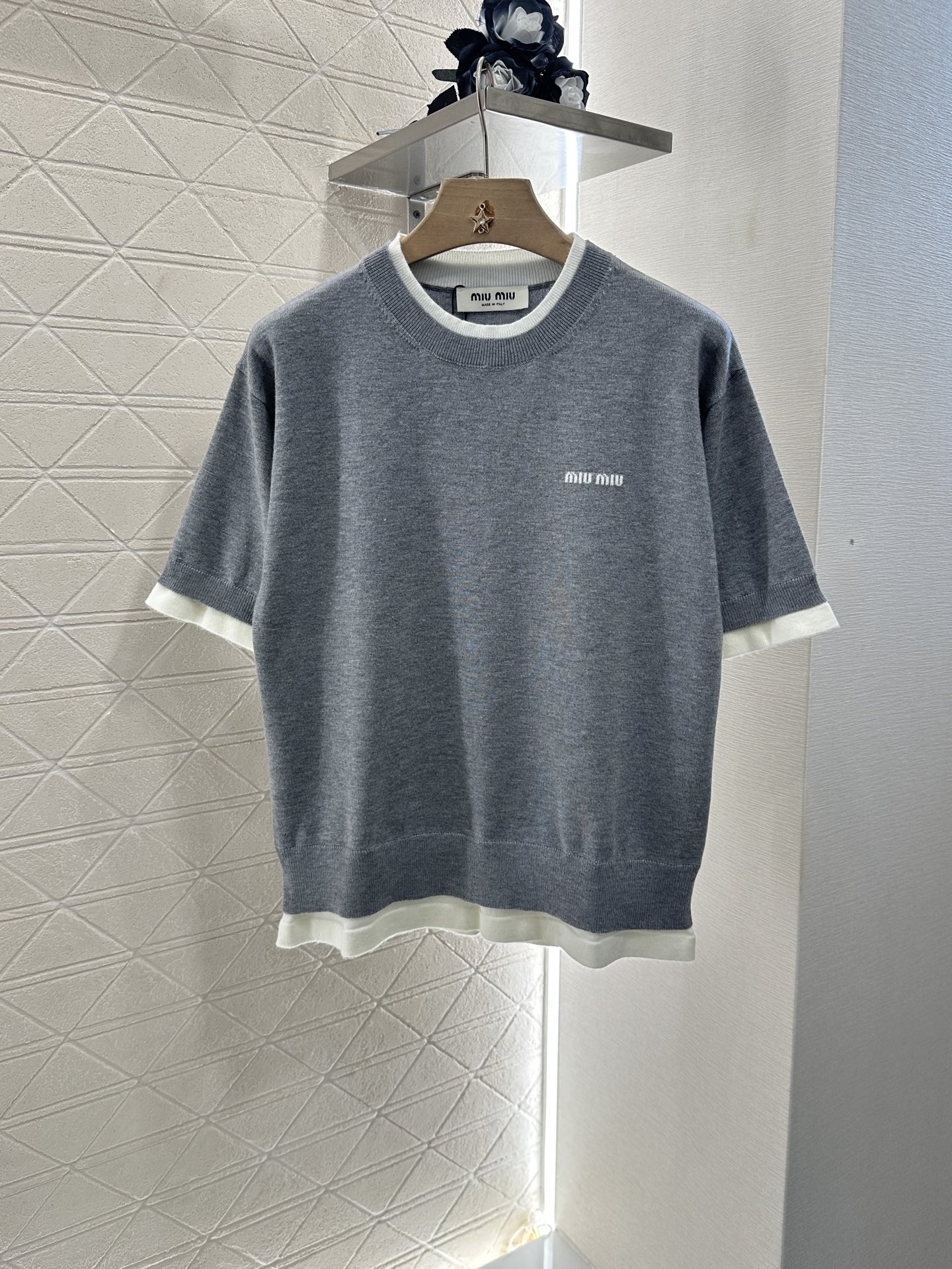 miumiu 미우미우 니트 반팔 탑 상의 의류