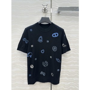 Hermes 에르메스 자카드 반팔 니트 탑 상의 의류