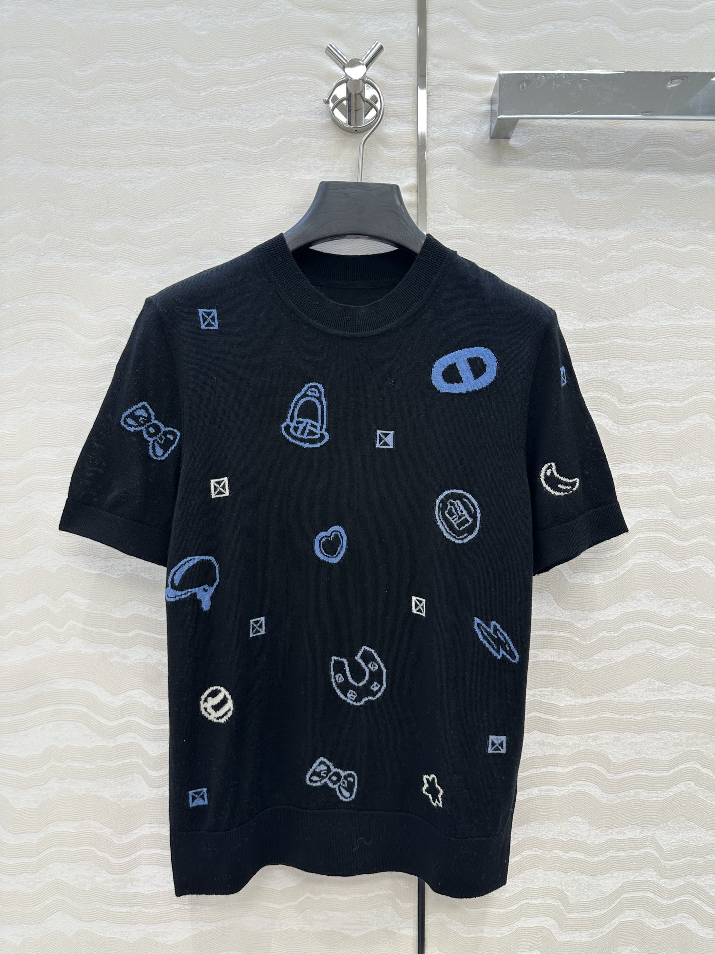 Hermes 에르메스 자카드 반팔 니트 탑 상의 의류