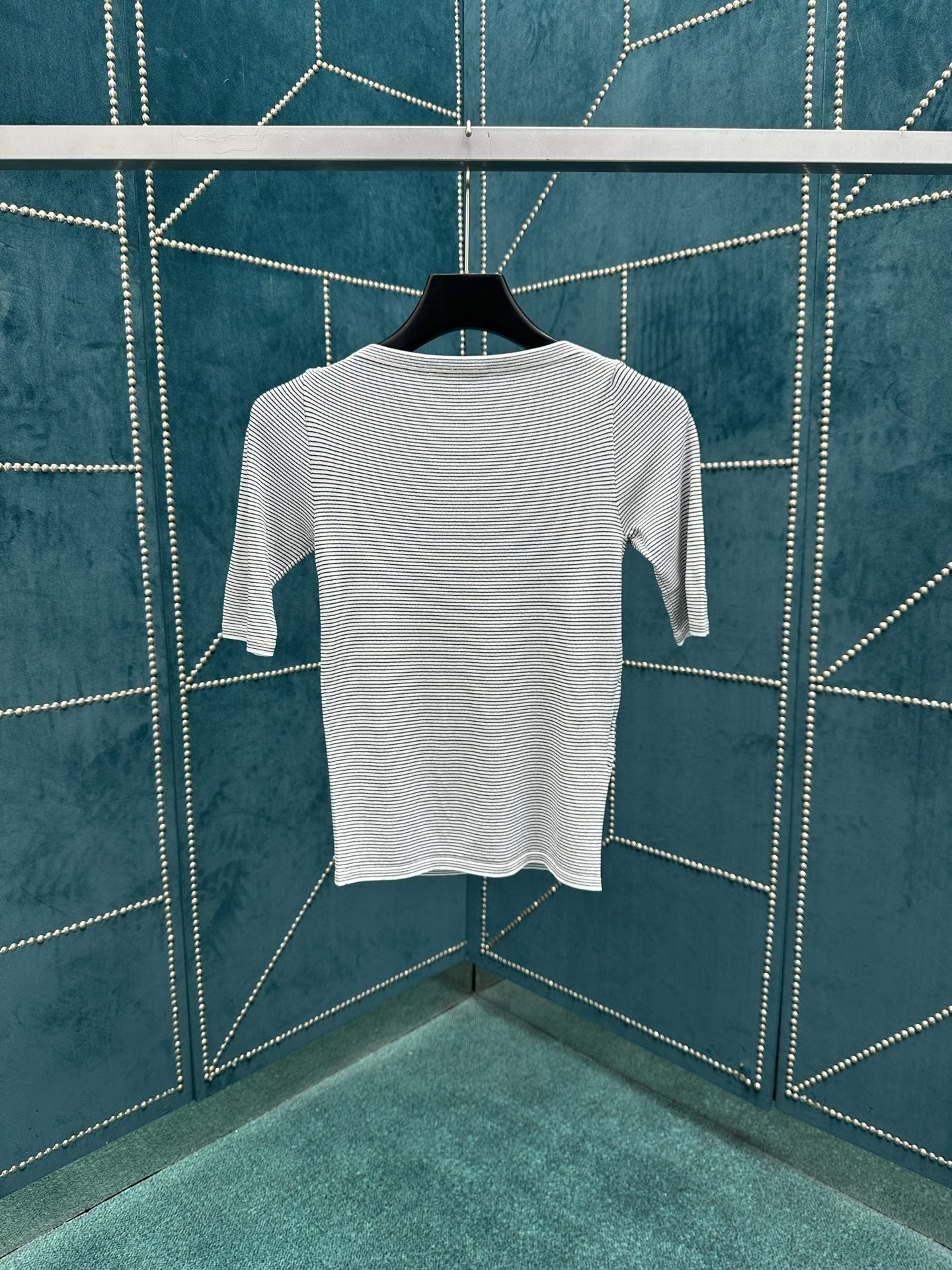 PRADA 프라다 스트라이프 니트 반팔 티셔츠 의류