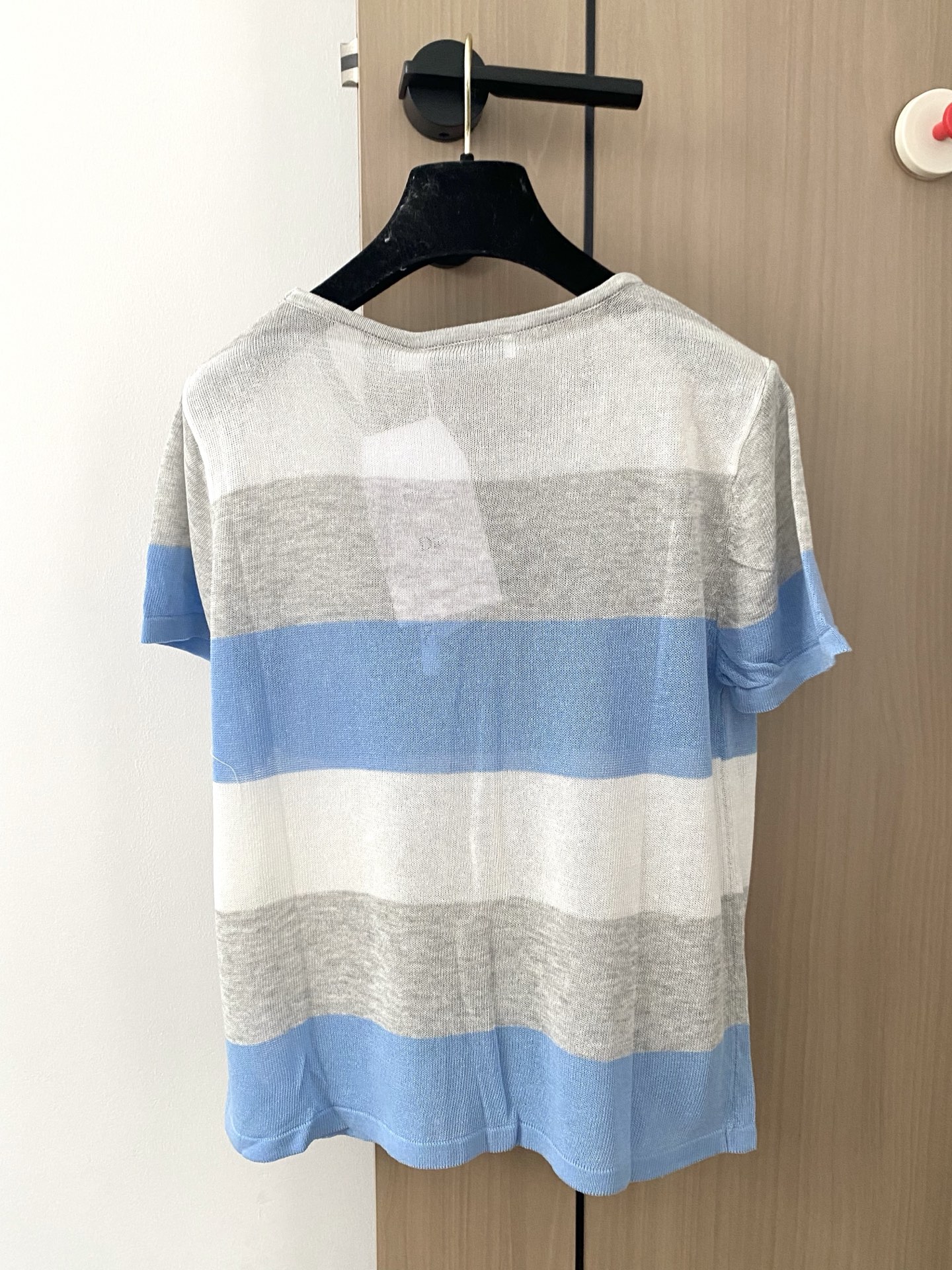 Dior CD 디올 스트라이프 라운드넥 니트 반팔 의류