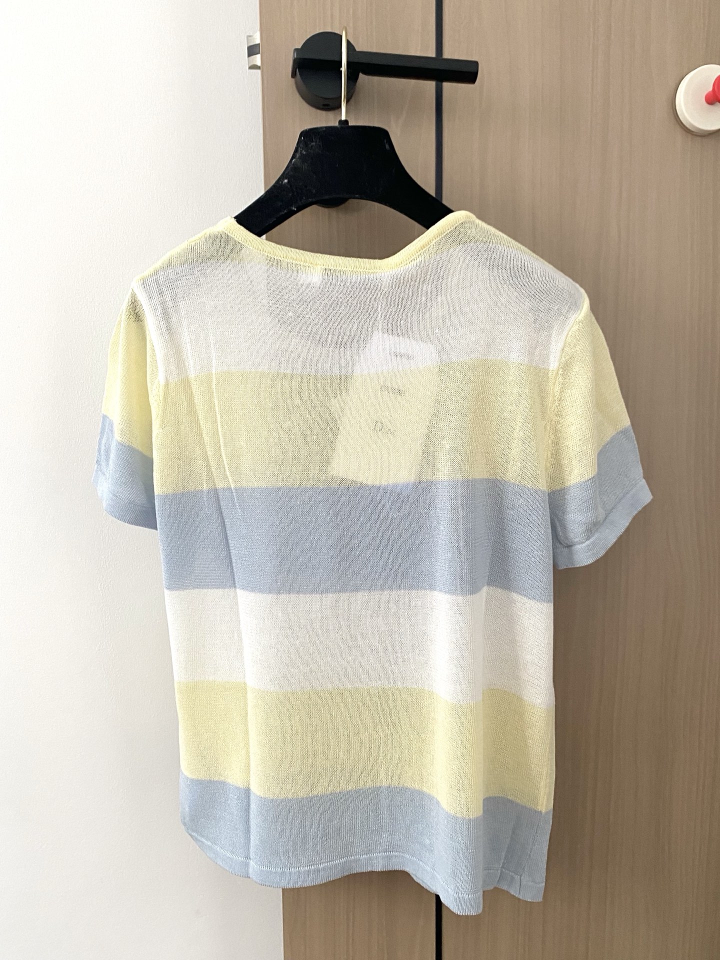 Dior CD 디올 스트라이프 라운드넥 니트 반팔 의류