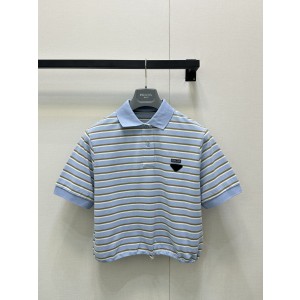 Prada 프라다 스트라이프 반팔 폴로 셔츠 의류