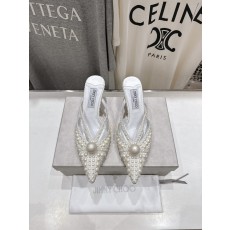 JIMMY CHOO 지미추 미니멀 포인티드 토 슬링백 뮬 힐 구두 신발