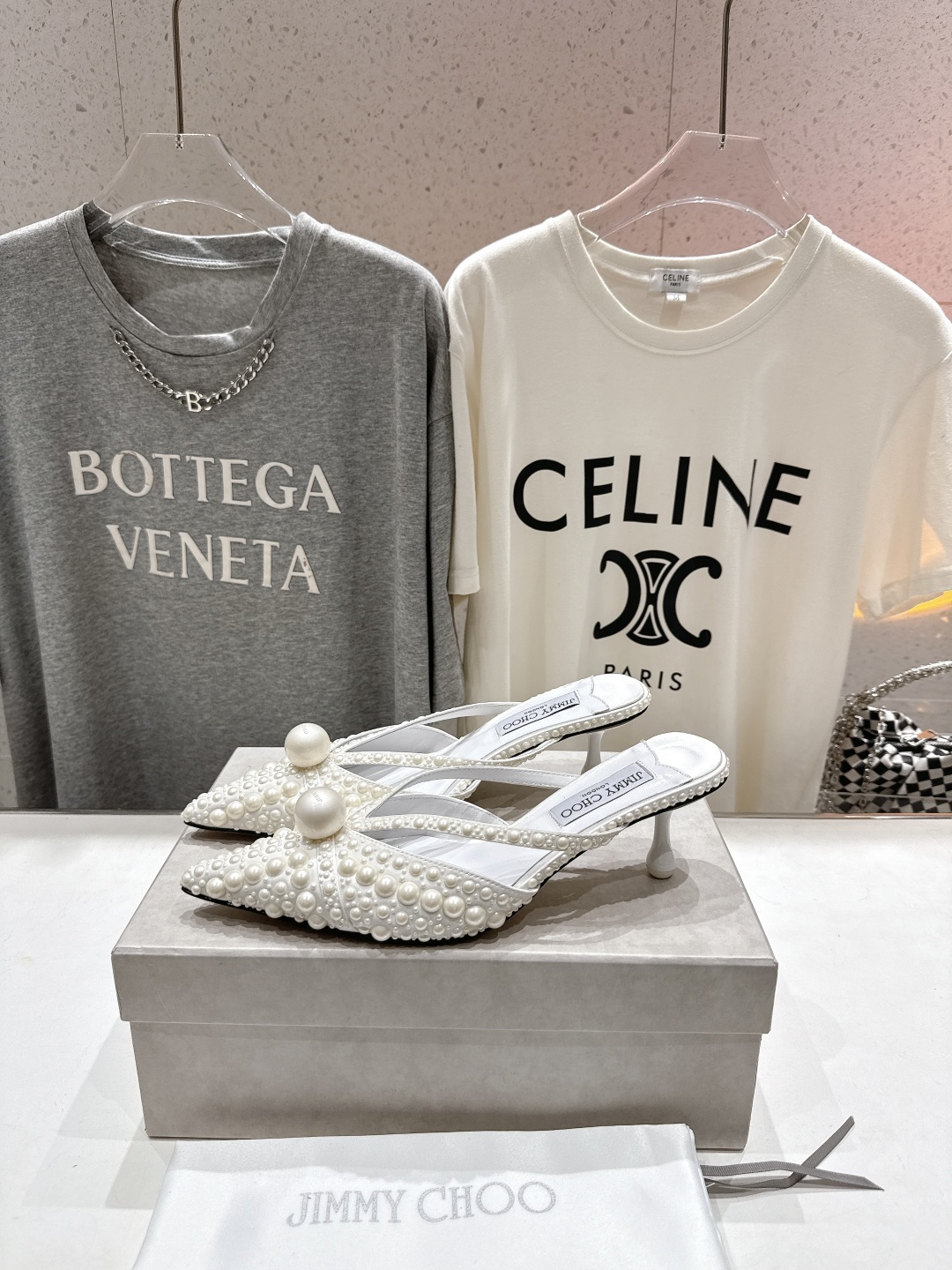 JIMMY CHOO 지미추 미니멀 포인티드 토 슬링백 뮬 힐 구두 신발