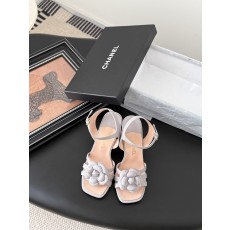 Chanel 샤넬 카멜리아 굽 샌들 신발