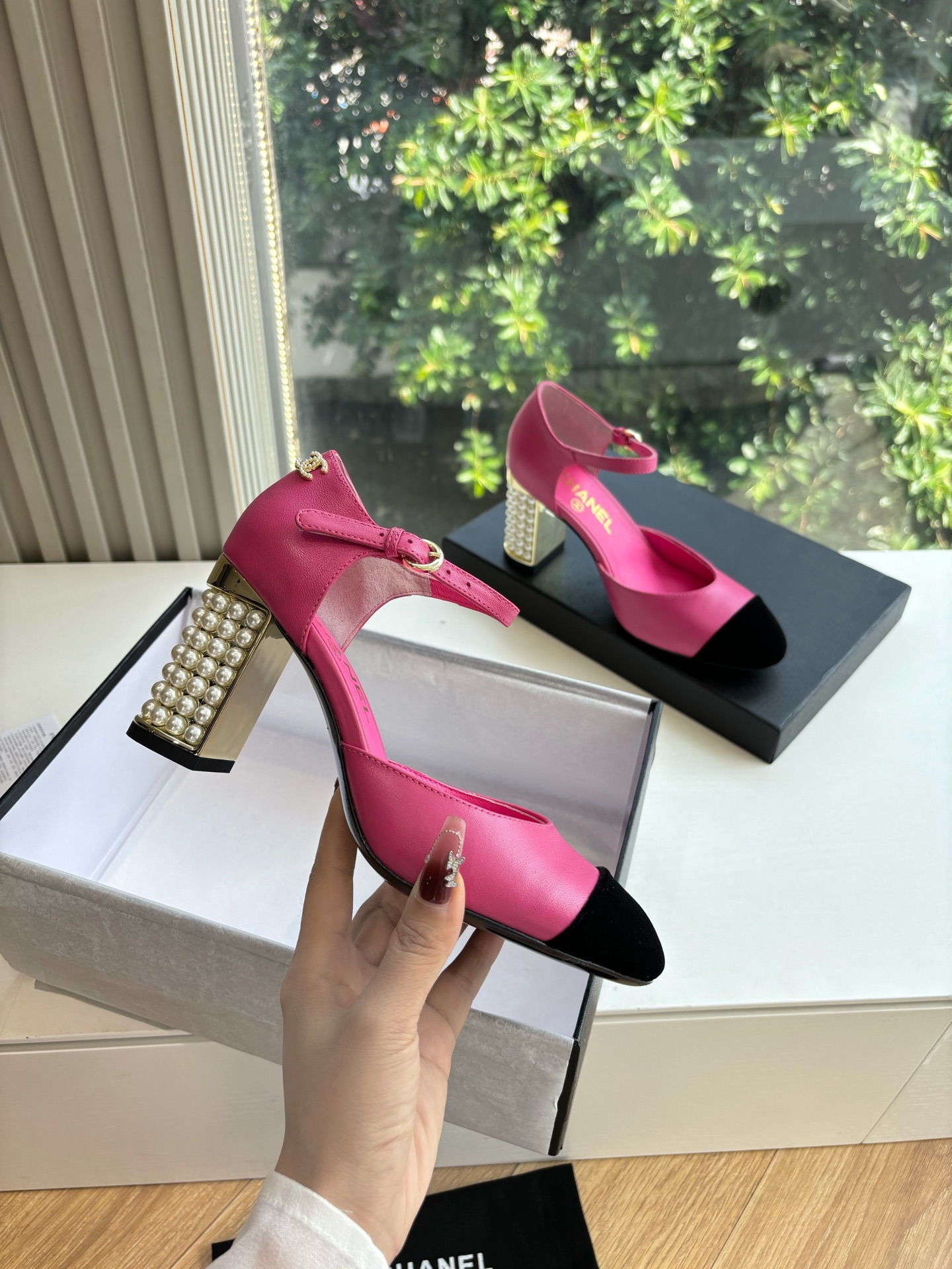 CHANEL 샤넬 굽 샌들 구두 신발