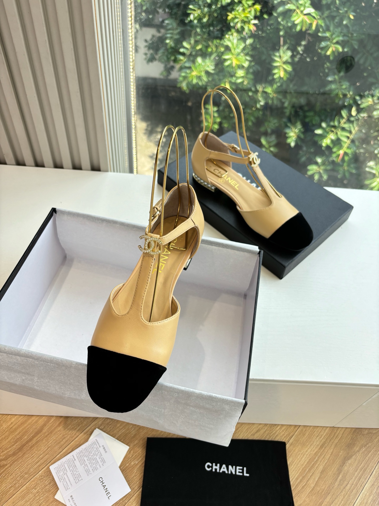 CHANEL 샤넬 트위드 메리제인 앞코 샌들 신발