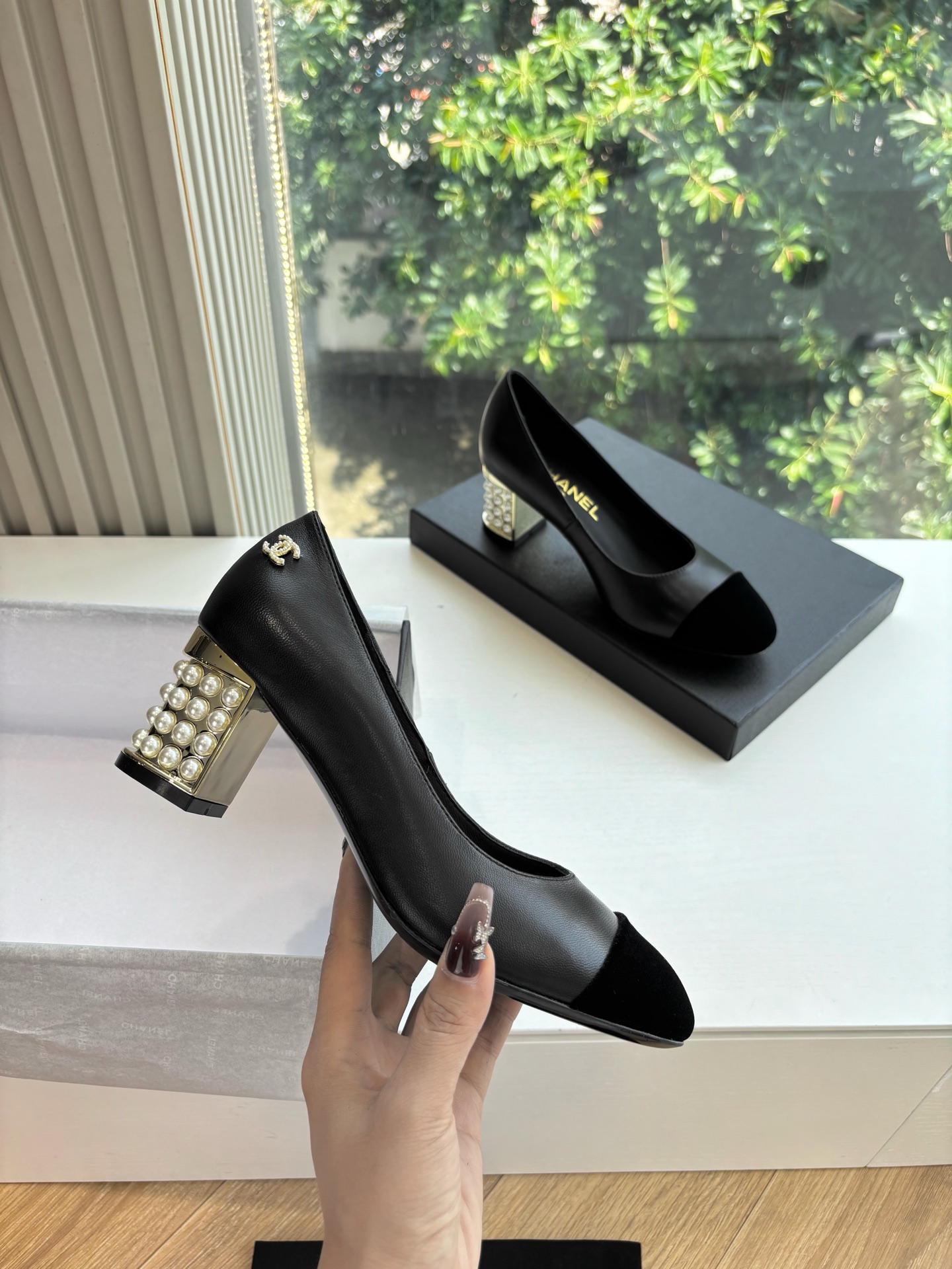 CHANEL 샤넬 굽 구두 샌들 신발