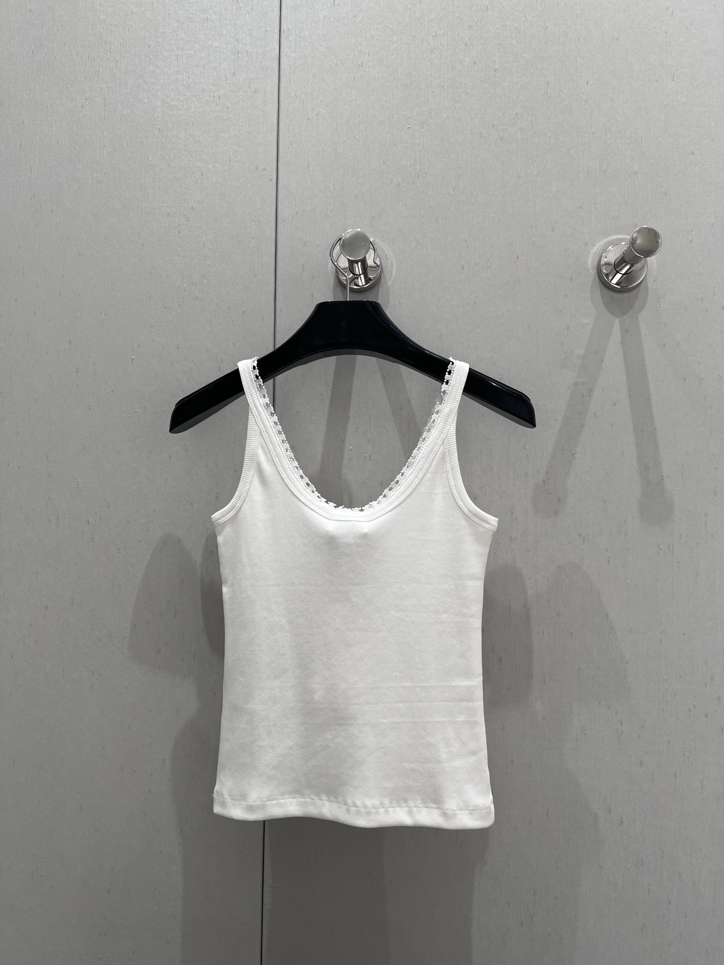 Celine 셀린느 화이트 자수 레이스 나시 탑 상의 의류