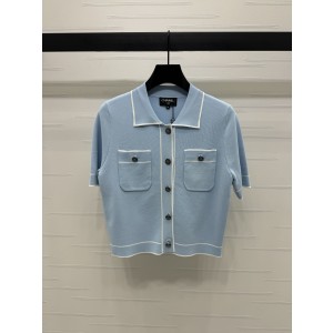 CHANEL 샤넬 카라 니트 반팔 가디건 의류