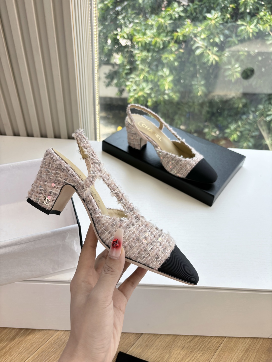 Chanel 샤넬 굽 샌들 구두 신발