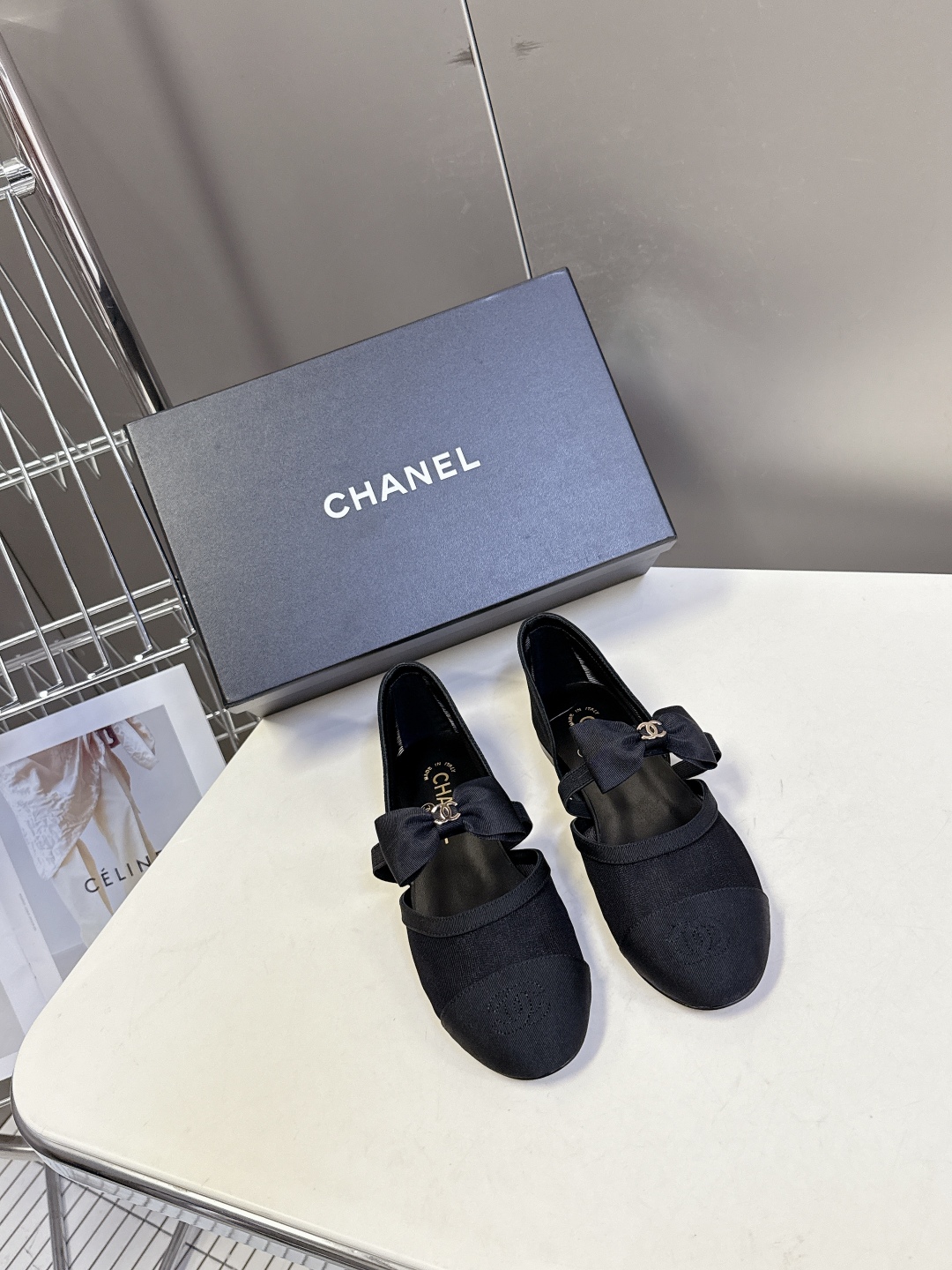 CHANEL 샤넬 리본 포인트 플랫 슈즈 단화 구두 신발