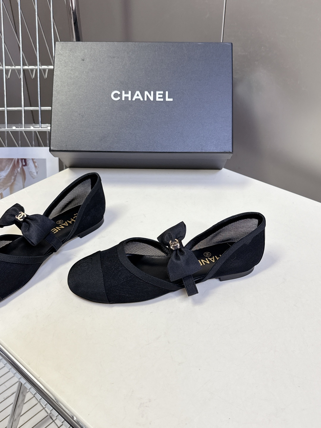 CHANEL 샤넬 리본 포인트 플랫 슈즈 단화 구두 신발