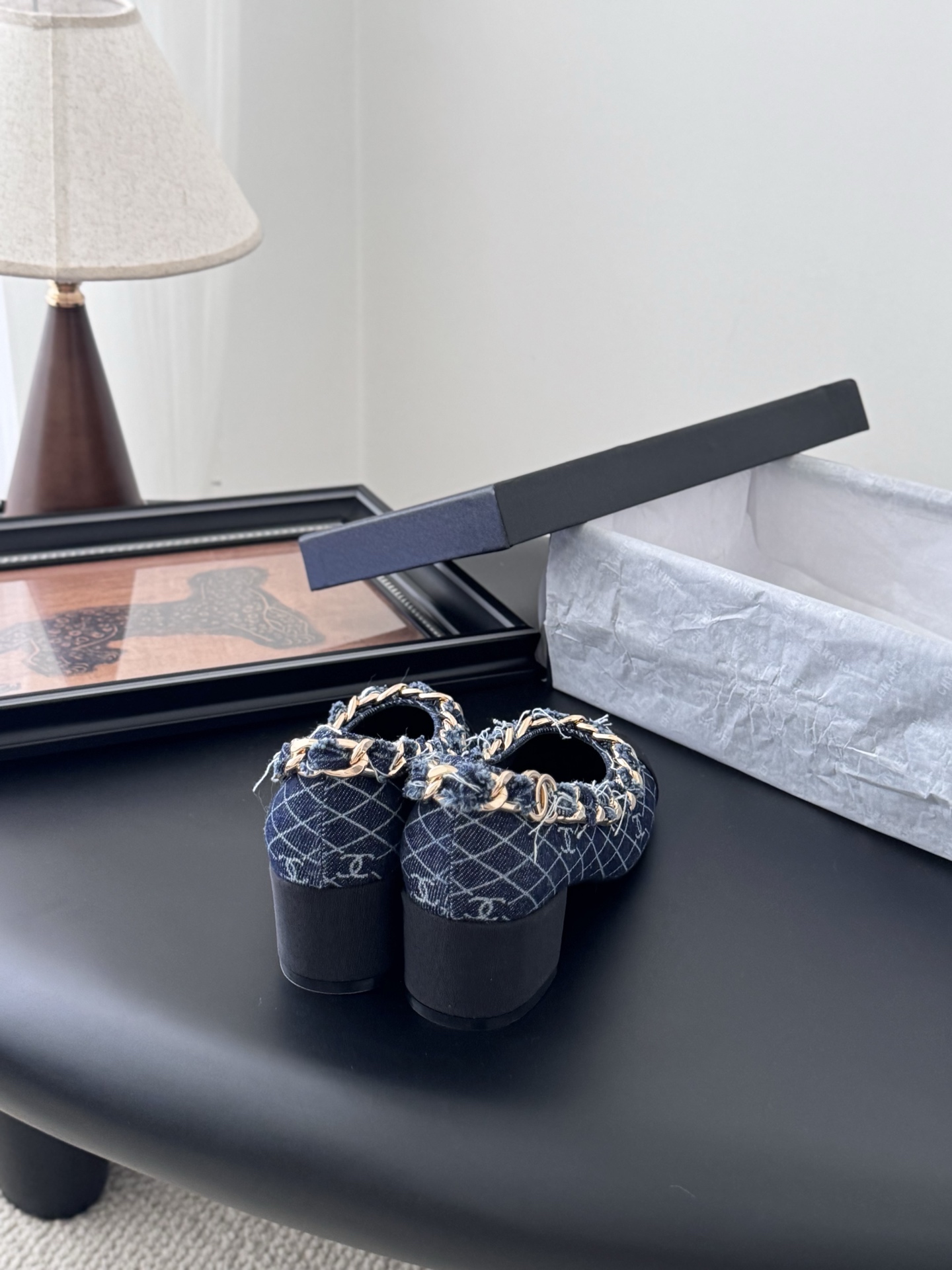 Chanel 샤넬 체인 더블 굽 구두 신발