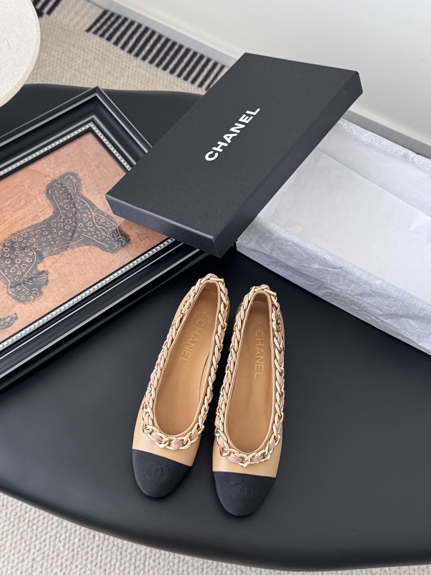 Chanel 샤넬 체인 더블 굽 구두 신발