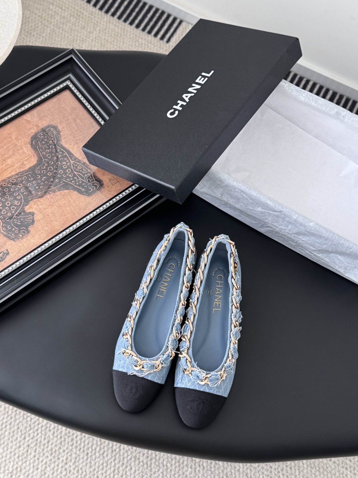 Chanel 샤넬 체인 더블 굽 구두 신발