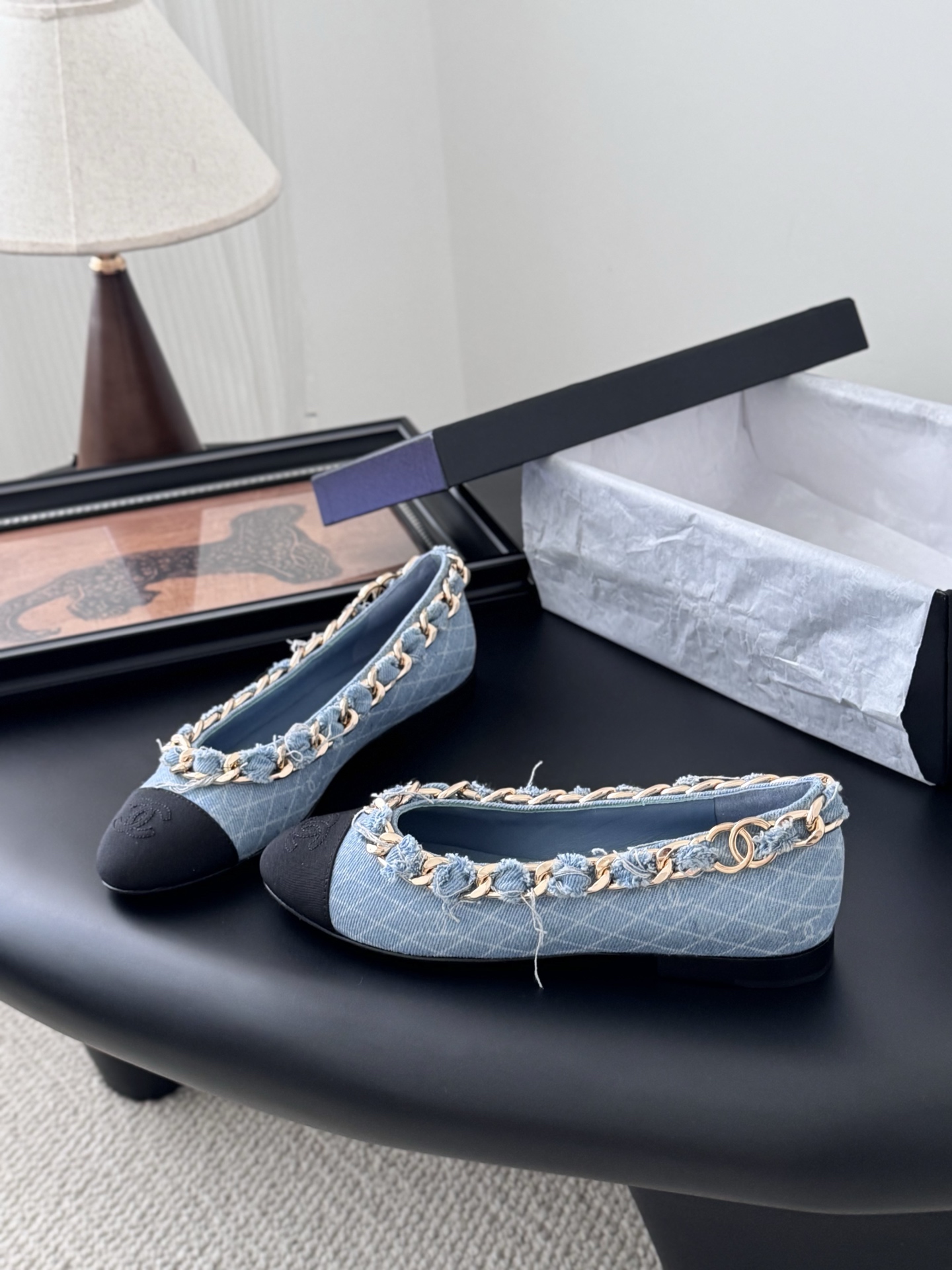 Chanel 샤넬 체인 더블 굽 구두 신발