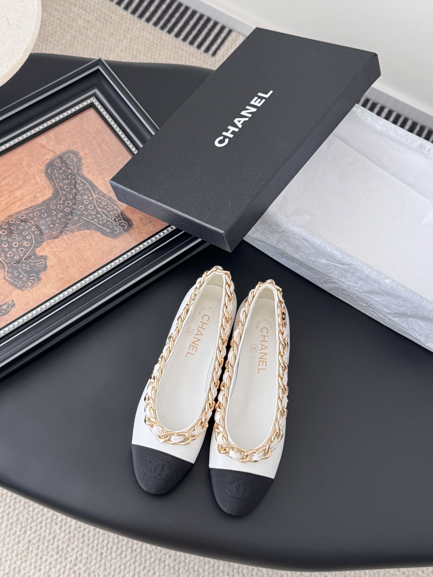 Chanel 샤넬 체인 더블 굽 구두 신발