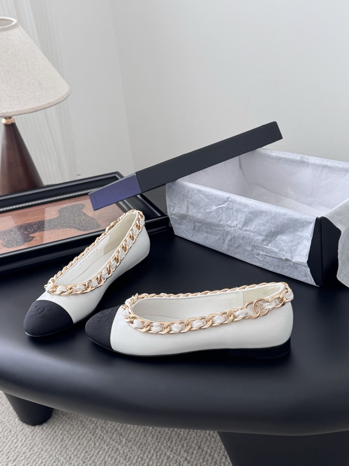 Chanel 샤넬 체인 더블 굽 구두 신발