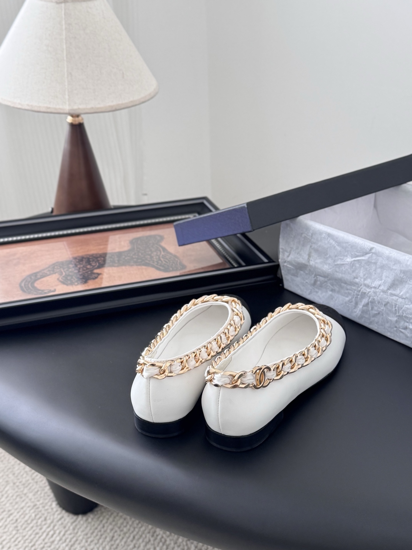 Chanel 샤넬 체인 더블 굽 구두 신발