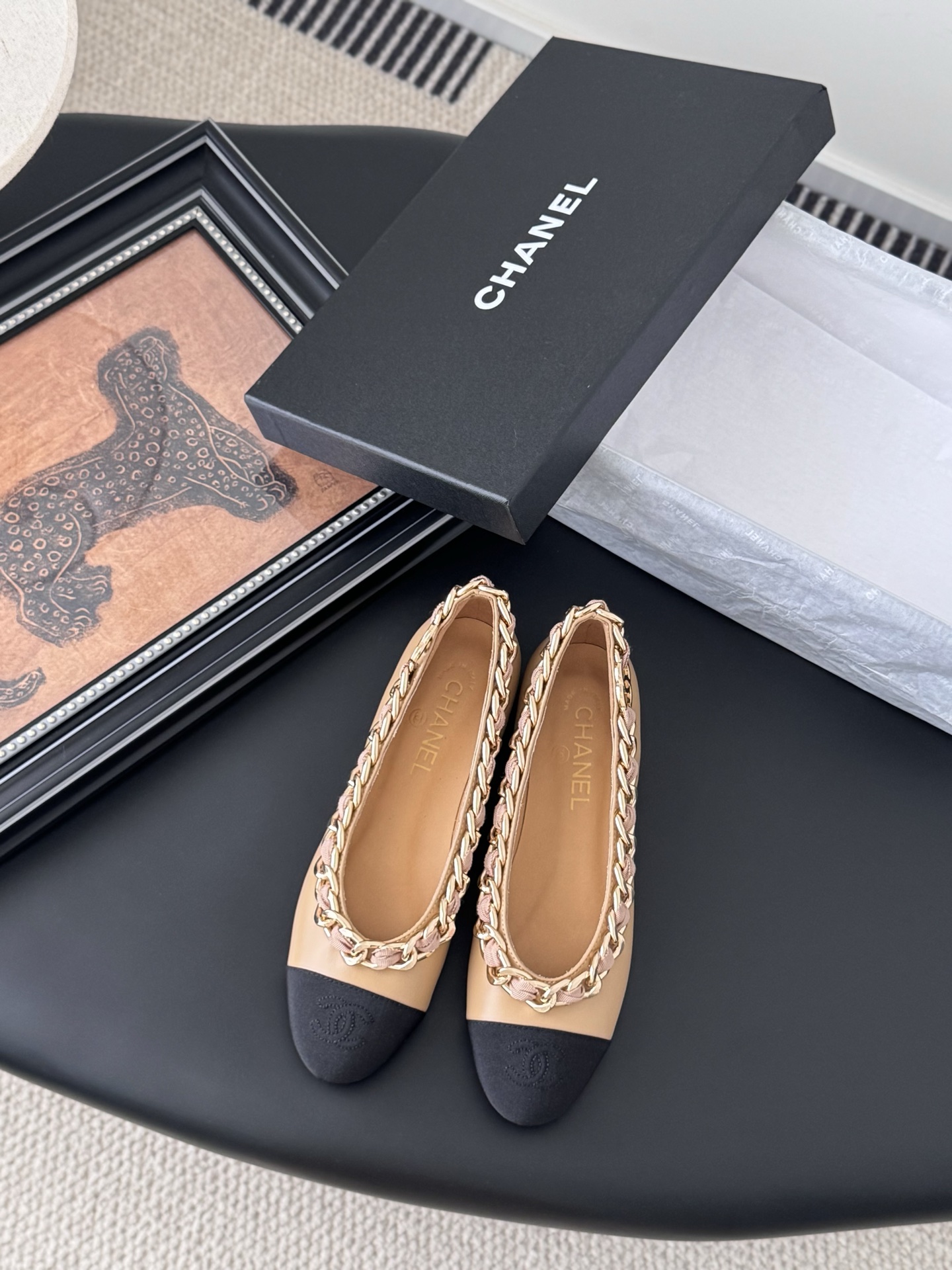 Chanel 샤넬 체인 더블 굽 구두 신발
