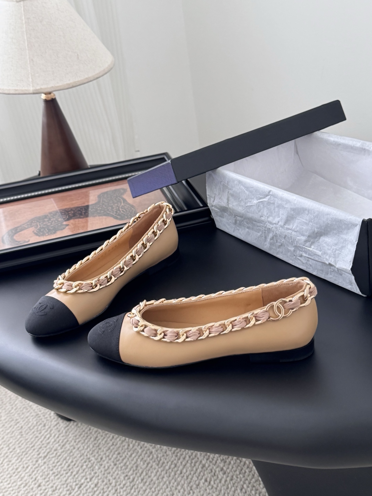 Chanel 샤넬 체인 더블 굽 구두 신발