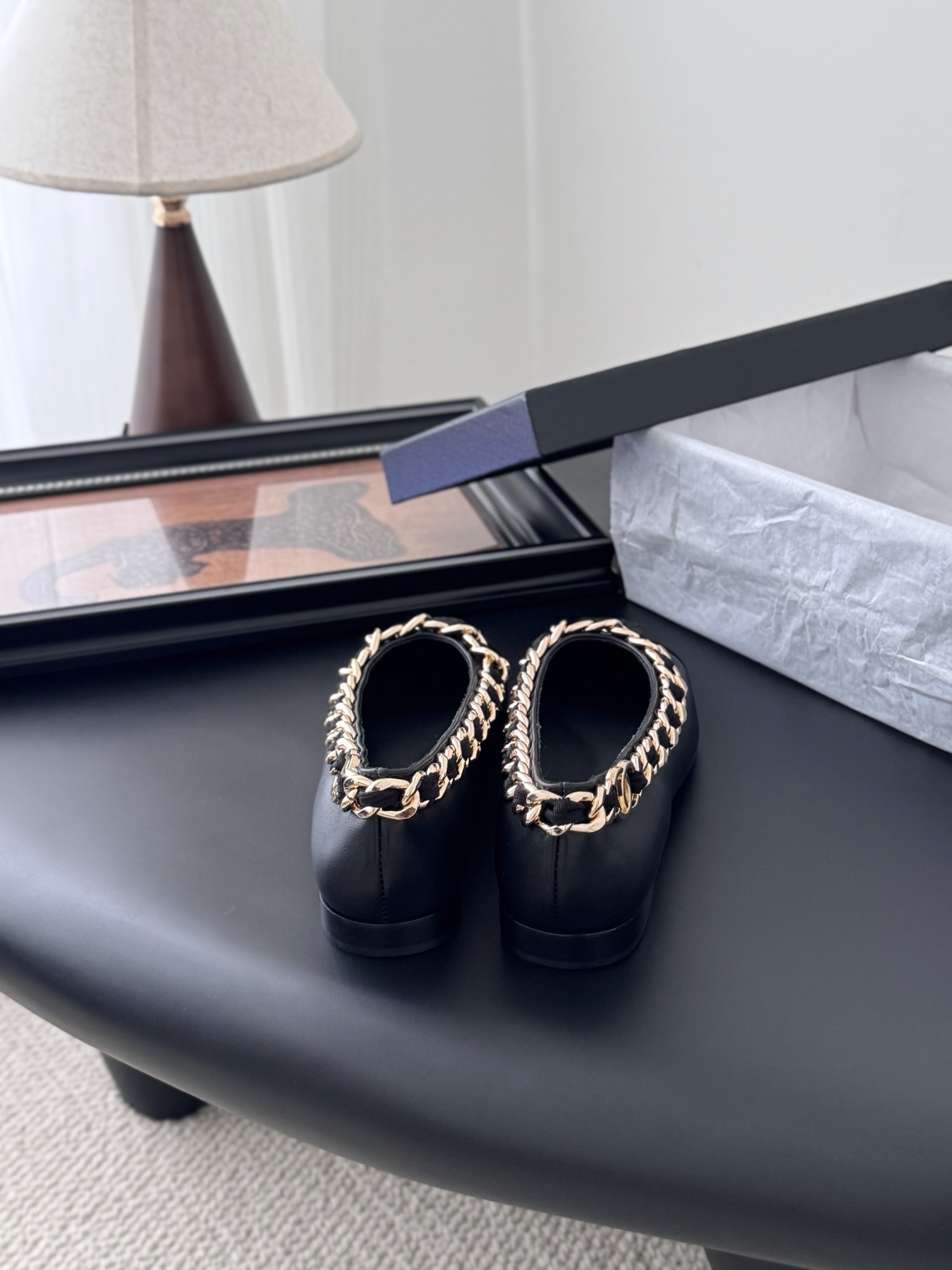 Chanel 샤넬 체인 더블 굽 구두 신발