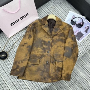 miumiu 미우미우 카라 오버핏 양가죽 자켓 의류