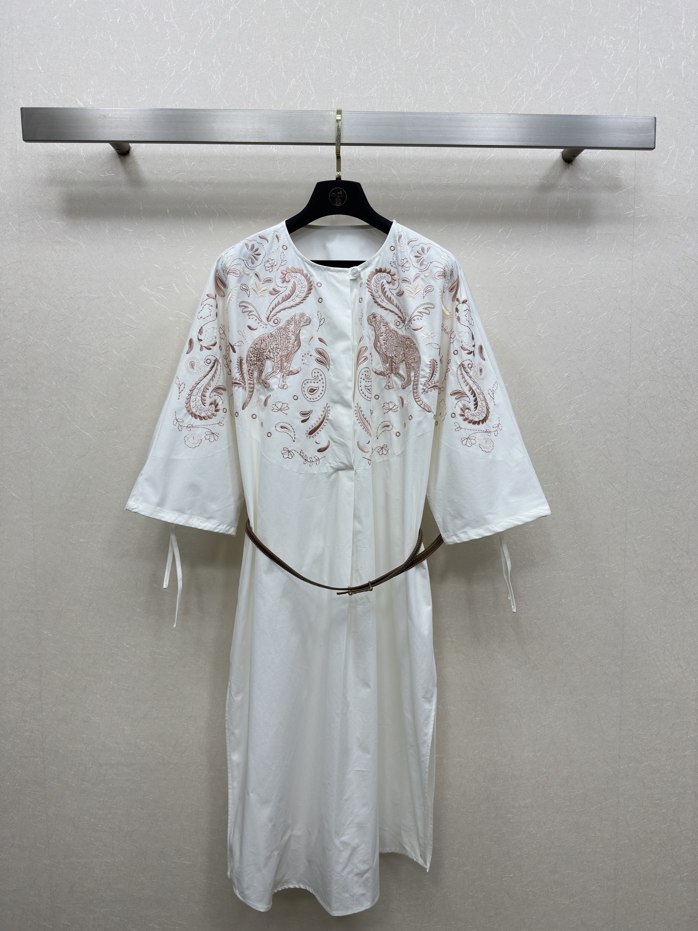 Hermes 에르메스 자수 디테일 롱슬리브 셔츠 원피스 의류