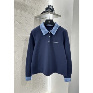 miumiu 미우미우 카라 긴팔 니트 + 치마 반바지 세트업 의류